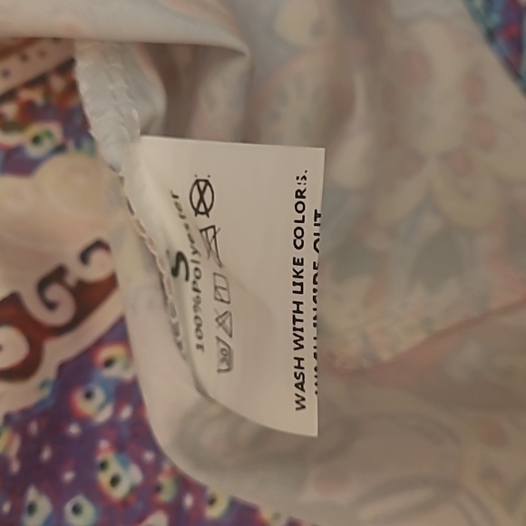 NWOT Bohemian Paisley Print Dress - Flowy Layered Skirt - Bell Sleeves - Picture 6 of 6